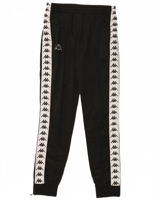 Kappa Mens Graphic Tracksuit Trousers Joggers Medium Black Polyester