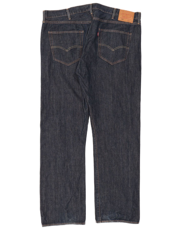 Levi's Mens 501 Straight Jeans W42 L34 Navy Blue Cotton
