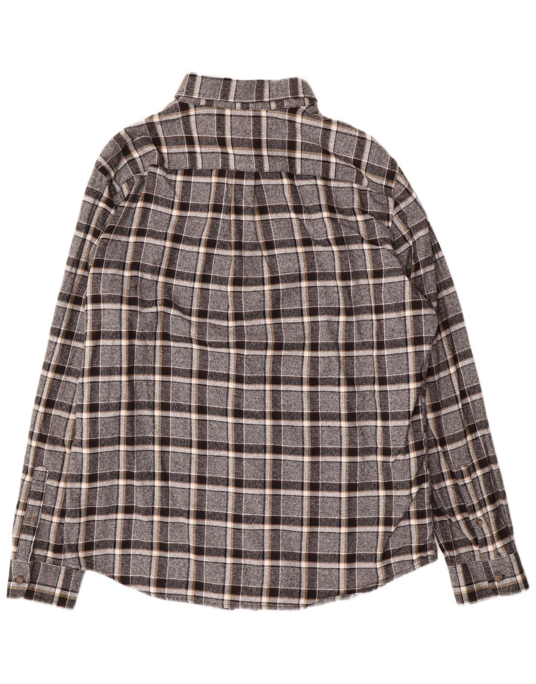 Marks & Spencer Mens Flannel Shirt Large Grey Check Cotton