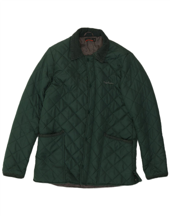 Pierre Cardin Mens Quilted Jacket UK 38 Medium Green Polyester