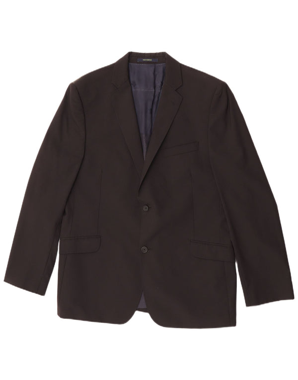 Ted Baker Mens 2 Button Blazer Jacket UK 44 2XL Black Wool