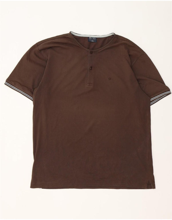 Champion Mens T-Shirt Top 2XL Brown Striped
