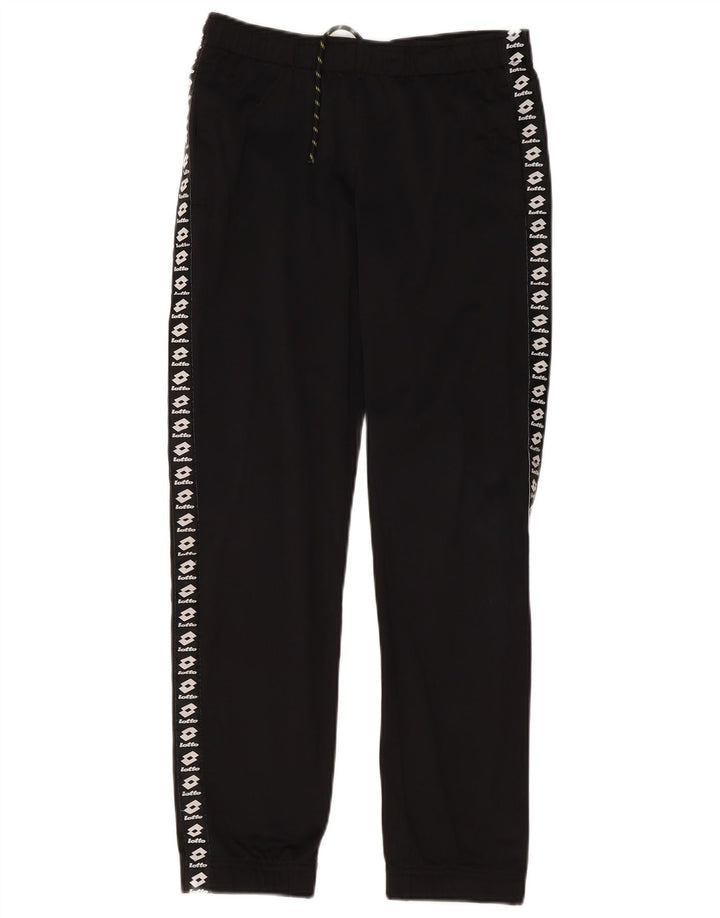 Lotto Womens Graphic Tracksuit Trousers UK 14 Large Black Polyester