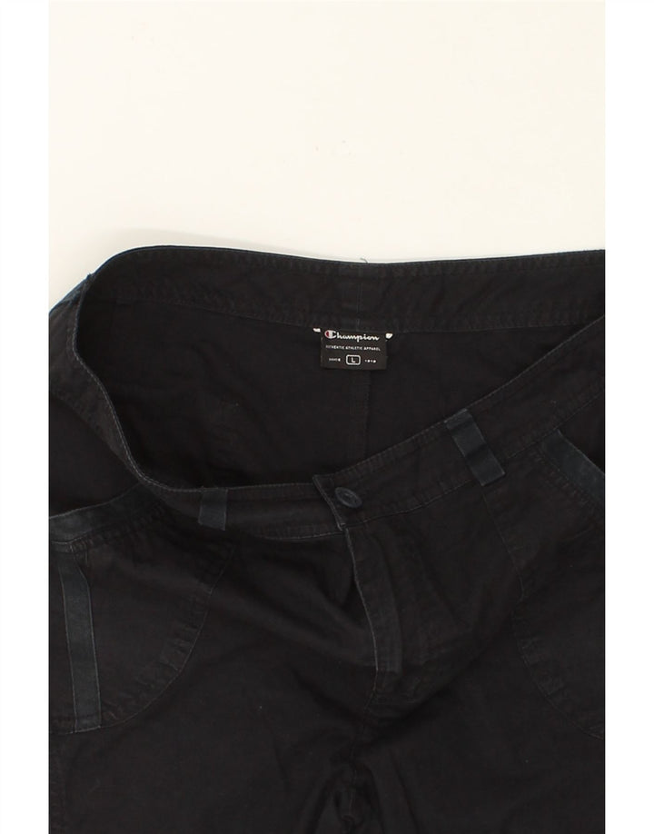 CHAMPION Womens Bermuda Shorts  Large W32  Black Cotton Vintage Champion and Second-Hand Champion from Messina Hembry 