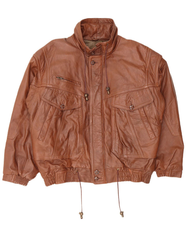 Vintage Mens Leather Jacket UK 40 Large Brown