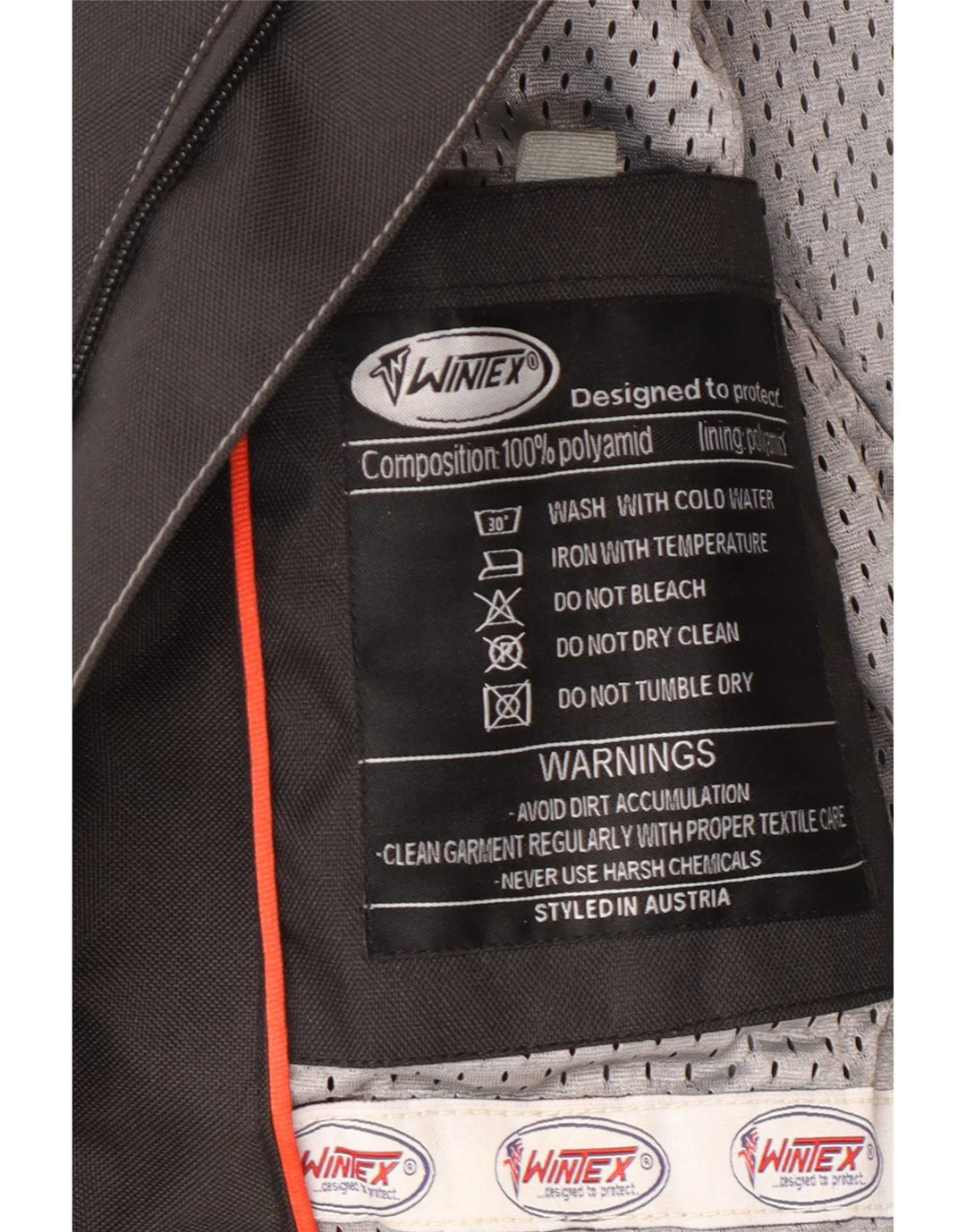 Wintex Mens Motorstyle Graphic Racer Jacket UK 38 Medium Black Colourblock