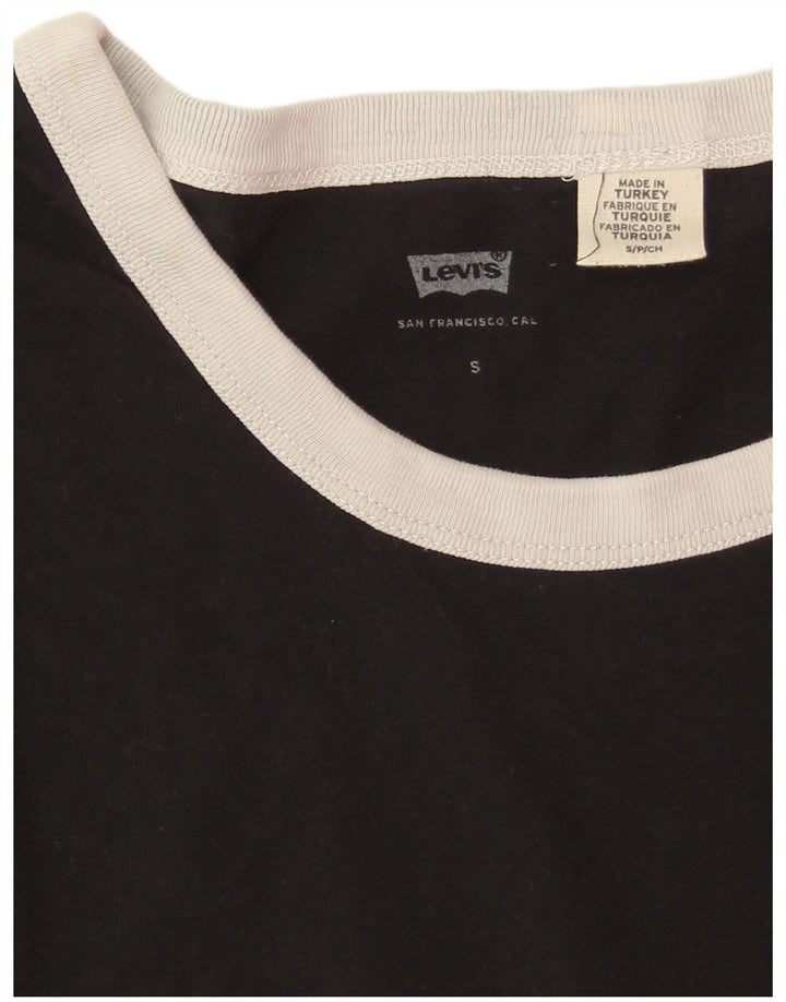 Levi's Womens T-Shirt Top UK 10 Small Black Cotton
