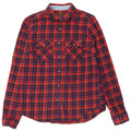 Superdry Womens Flannel Shirt UK 8 Small Navy Blue Check Cotton