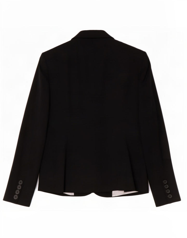 Benetton Womens 2 Button Blazer Jacket IT 46 Large Navy Blue Wool