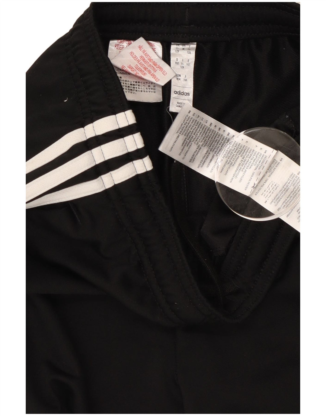 Adidas Boys Tracksuit Trousers 11-12 Years Black Polyester