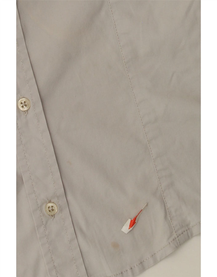 Calvin Klein Jeans Womens Shirt UK 12 Medium Grey Cotton