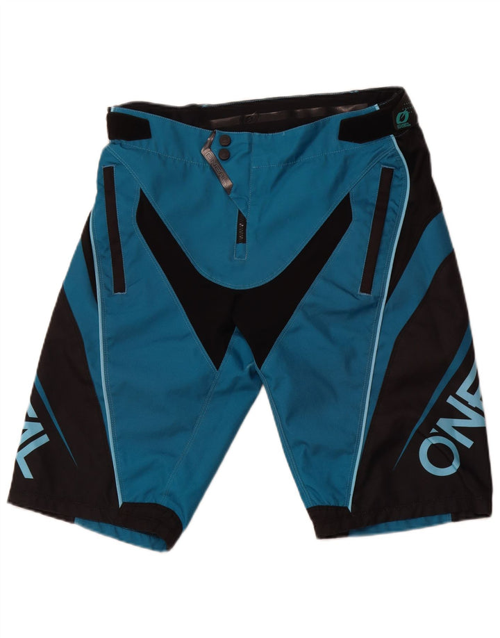 O'NEAL Mens Graphic Cargo Shorts Large Blue Colourblock Polyester