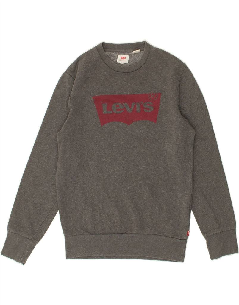 LEVI'S Mens Graphic Sweatshirt Jumper Small Grey Cotton | Vintage Levi's | Thrift | Second-Hand Levi's | Used Clothing | Messina Hembry 