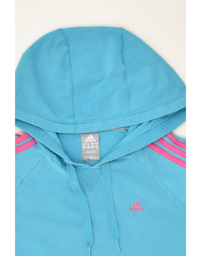 ADIDAS Womens Hoodie Jumper UK 10 Small Blue Cotton | Vintage Adidas | Thrift | Second-Hand Adidas | Used Clothing | Messina Hembry 