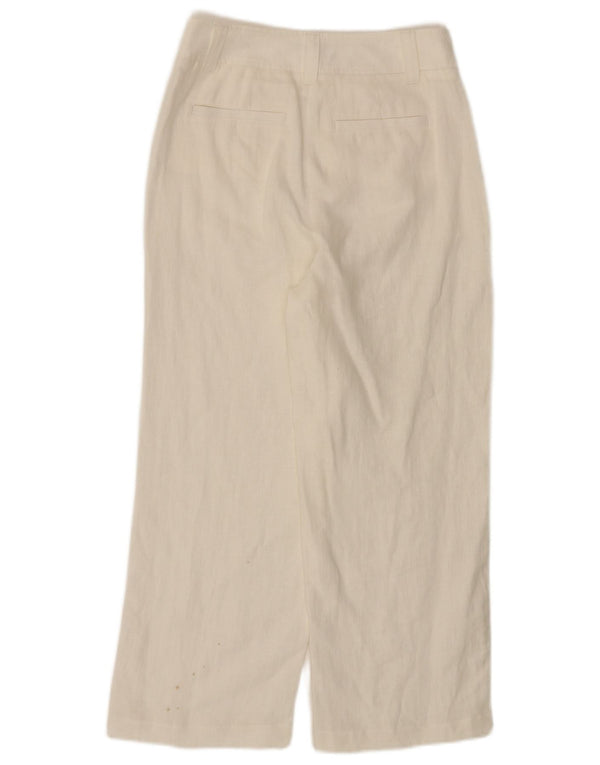 Boden Womens High Waist Wide Leg Cropped Trousers UK 8 Small W27 L24 White