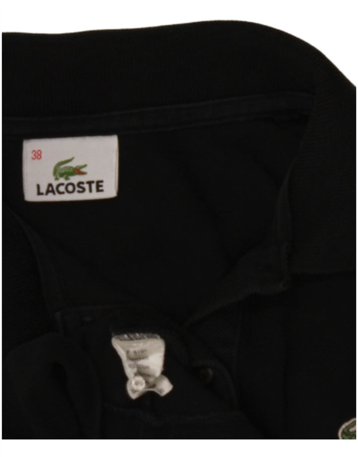 Lacoste Womens Sleeveless Polo Shirt Size 38 Medium Black Cotton