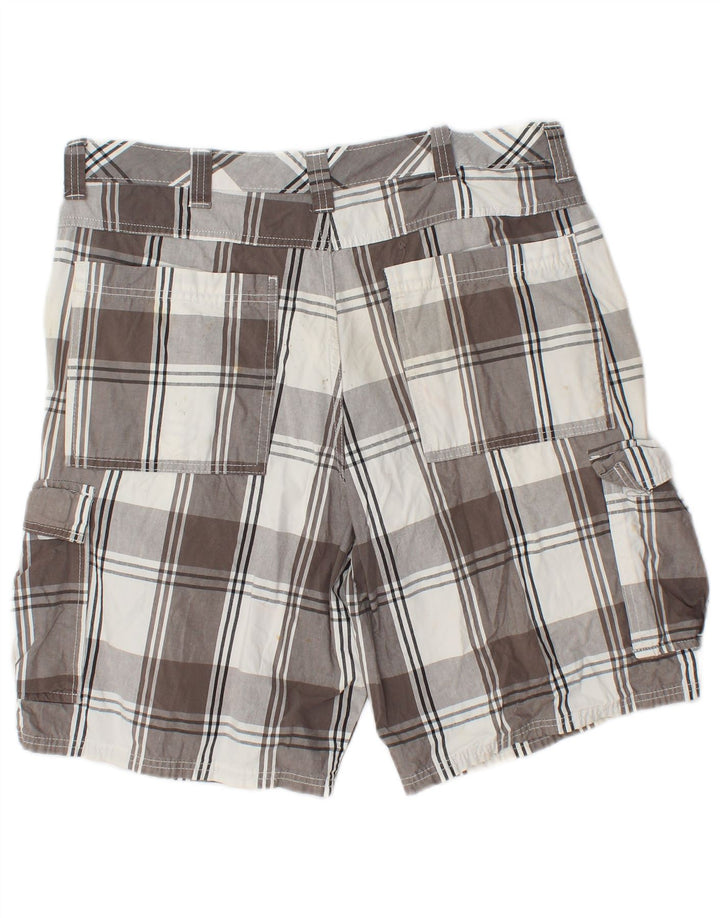 Wrangler Mens Cargo Shorts W34 Large White Check Cotton