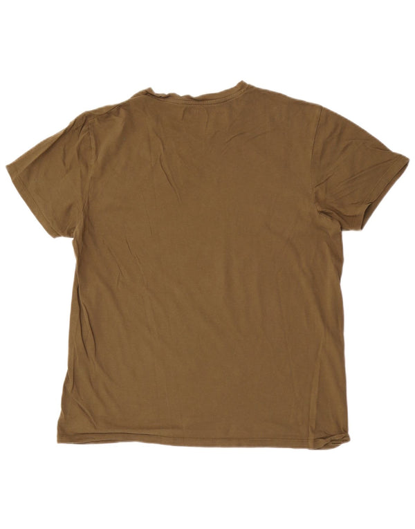 Diesel Womens T-Shirt Top UK 14 Large Khaki Cotton