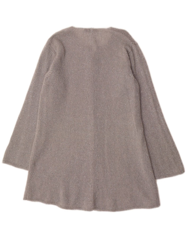 Oris Womens Longline Cardigan Sweater IT 44 Medium Silver Mohair