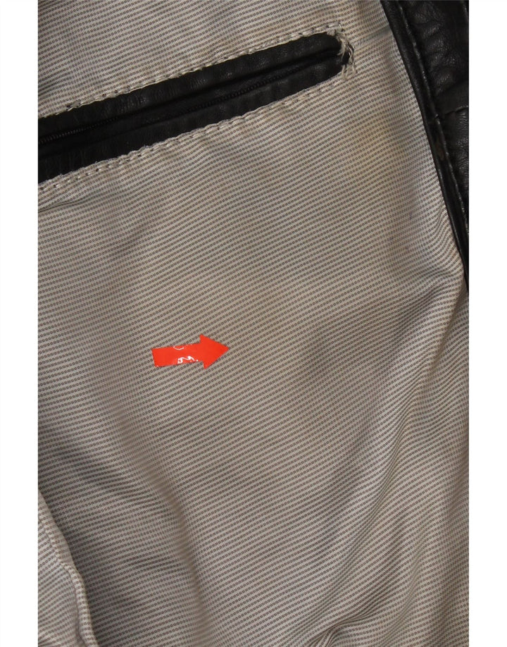 Selected Womens Leather Jacket UK 20 2XL Black Leather