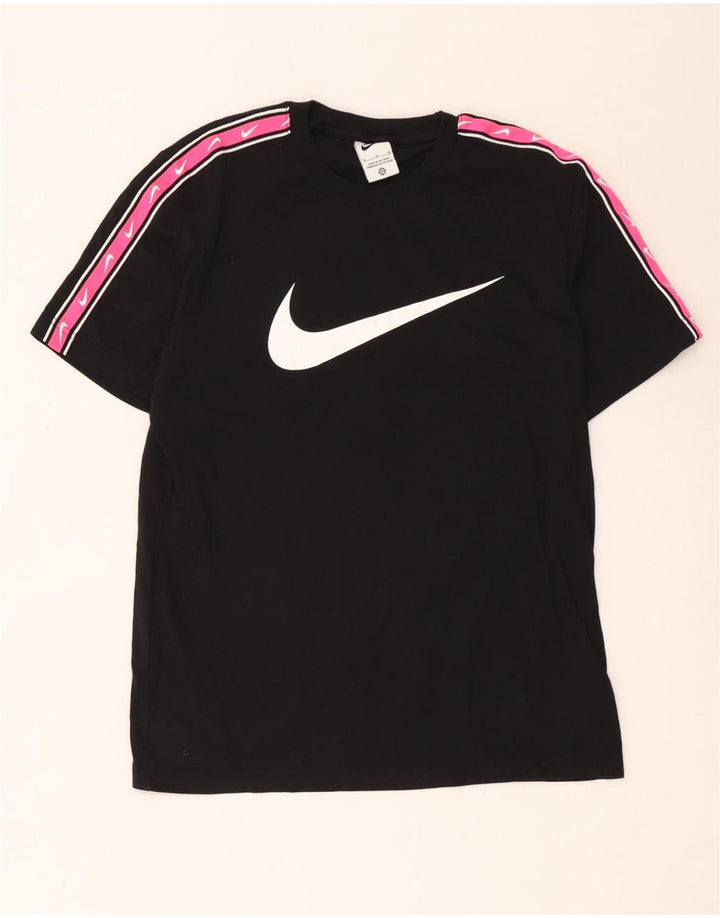 Nike Mens Graphic T-Shirt Top Medium Black Colourblock Cotton