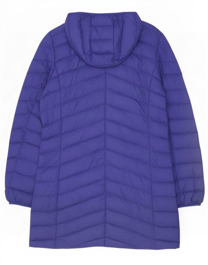 Marks & Spencer Womens Hooded Padded Coat UK 12 Medium Blue Polyamide