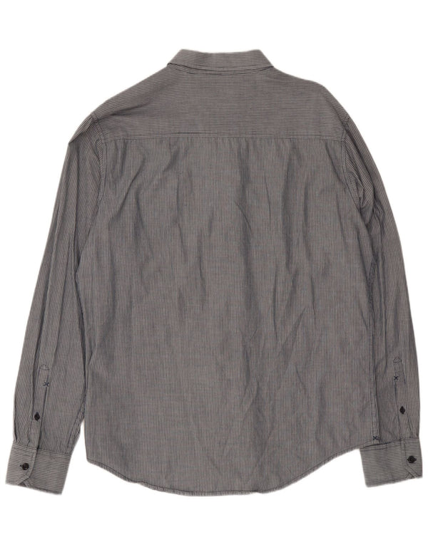 Lee Mens Shirt XL Grey Pinstripe Cotton