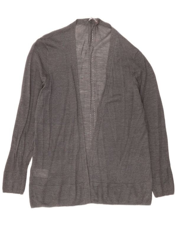 Laura Ashley Womens Longline Open Cardigan Sweater UK 16 Large Grey Ramie