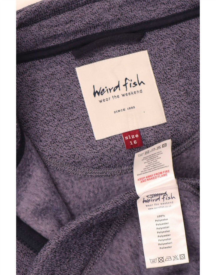 Weird Fish Womens Tracksuit Top Jacket UK 16 Large Navy Blue Flecked