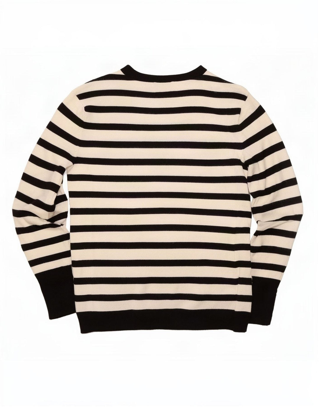 Zara Womens Crew Neck Jumper Sweater UK 14 Large White Striped
