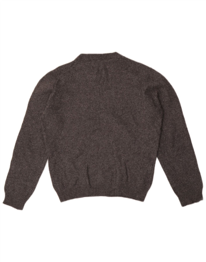 Zara Mens Crew Neck Jumper Sweater Medium Grey Flecked Wool