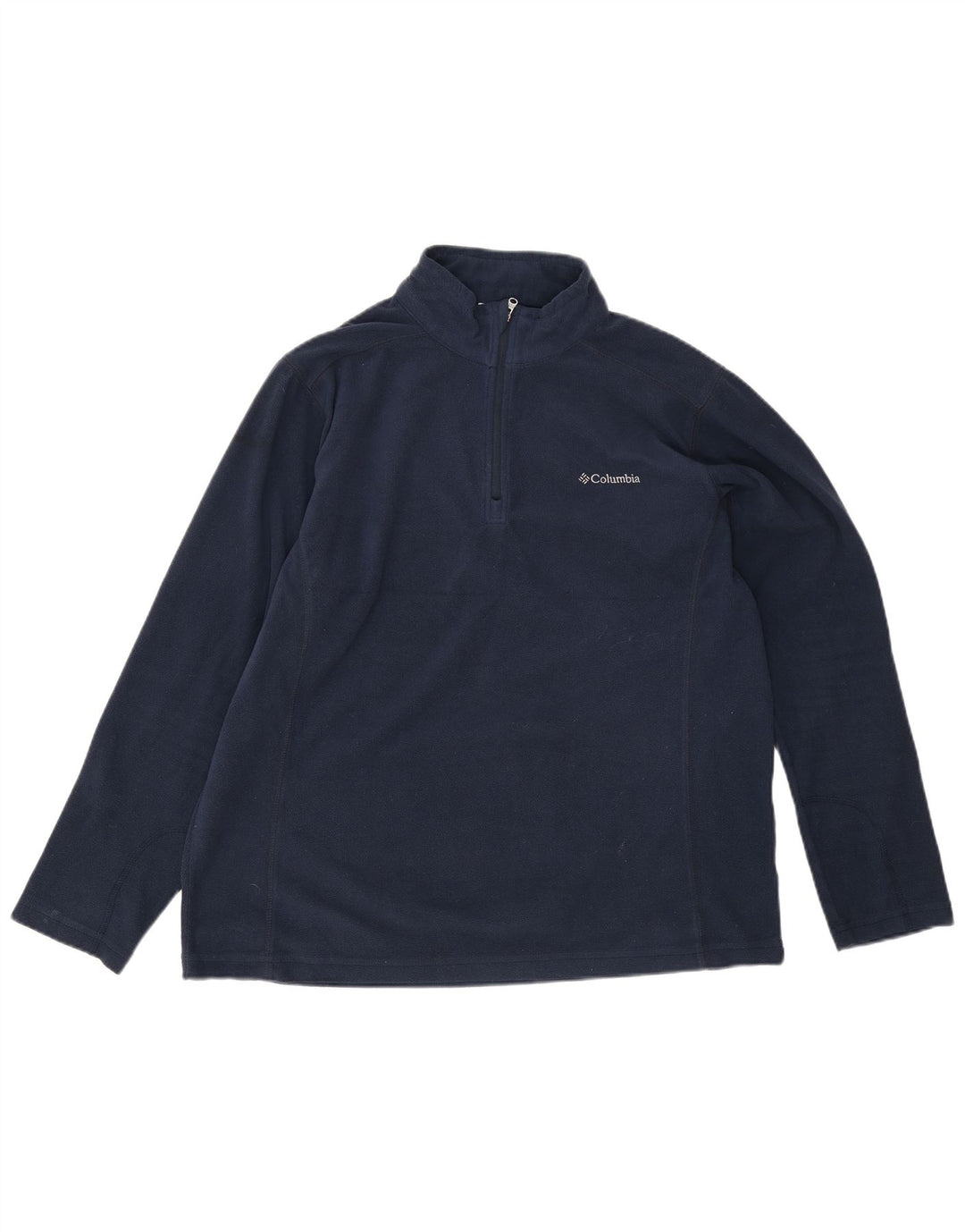 Columbia Mens Zip Neck Fleece Jumper Large Navy Blue