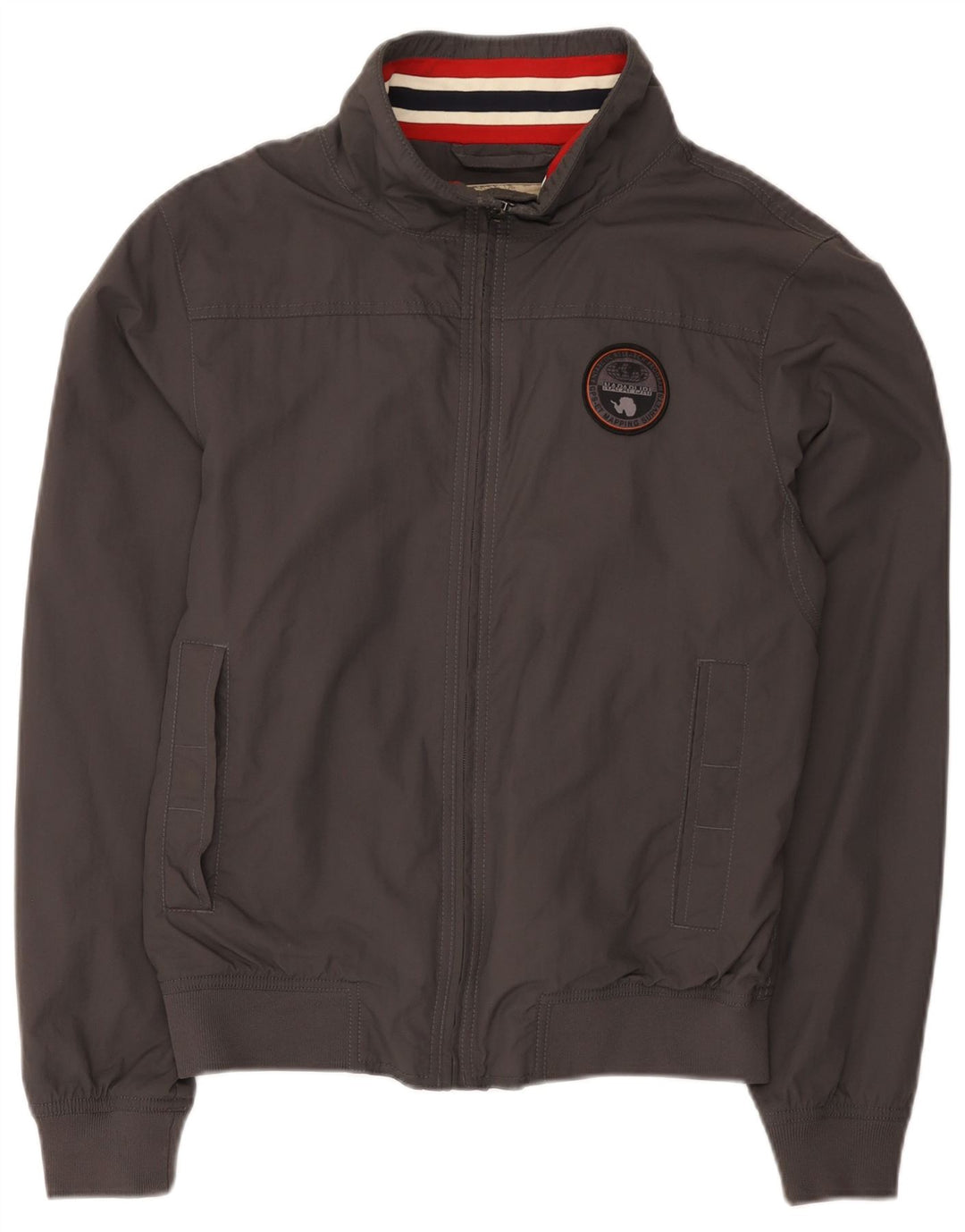 Napapijri Mens Bomber Rain Jacket UK 38 Medium Grey Polyamide
