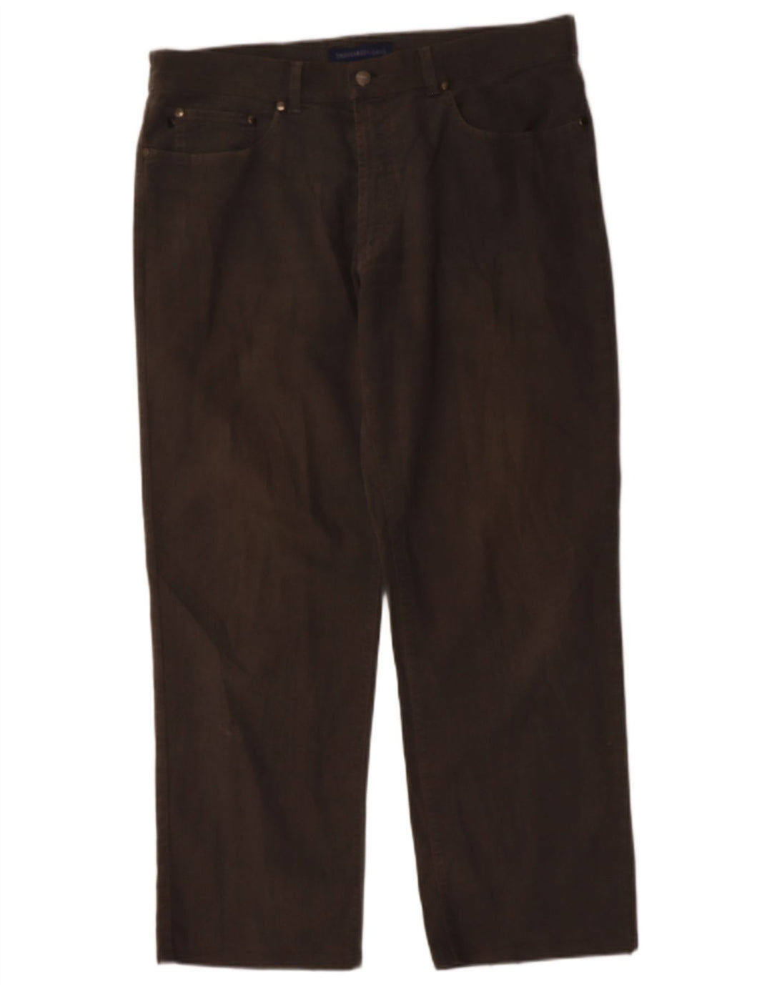 TRUSSARDI Mens Straight Casual Trousers W38 L29 Brown Cotton