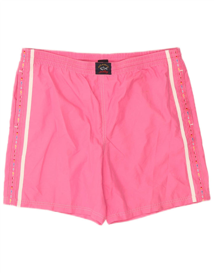 Paul & Shark Mens Yachting Swimming Shorts Large  Pink Polyester