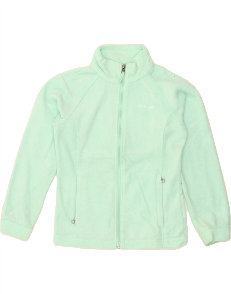 COLUMBIA Girls Fleece Jacket 10-11 Years Medium   Turquoise Polyester Vintage Columbia and Second-Hand Columbia from Messina Hembry 