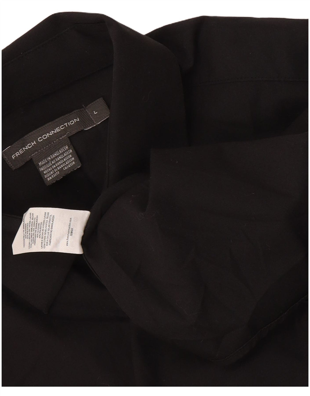 French Connection Mens Shirt Large Black Cotton
