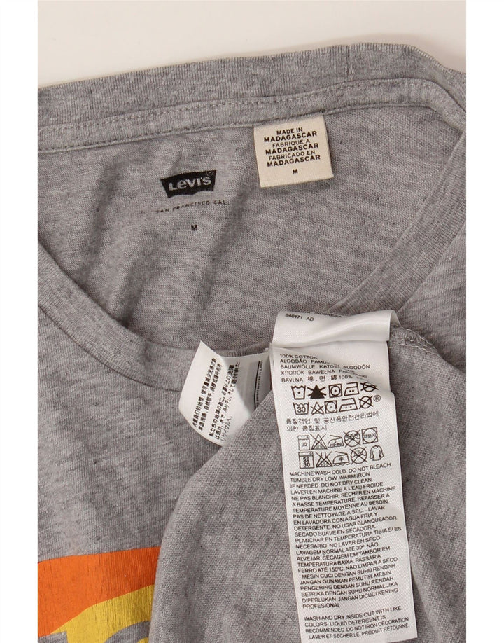 LEVI'S Mens Graphic T-Shirt Top Medium Grey Flecked Cotton