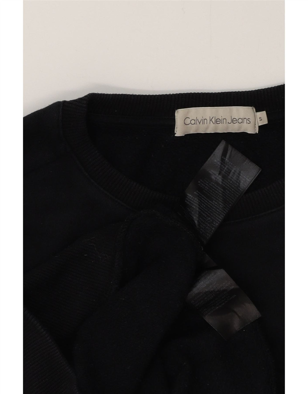 CALVIN KLEIN JEANS Mens Graphic Sweatshirt Jumper Small Black Cotton