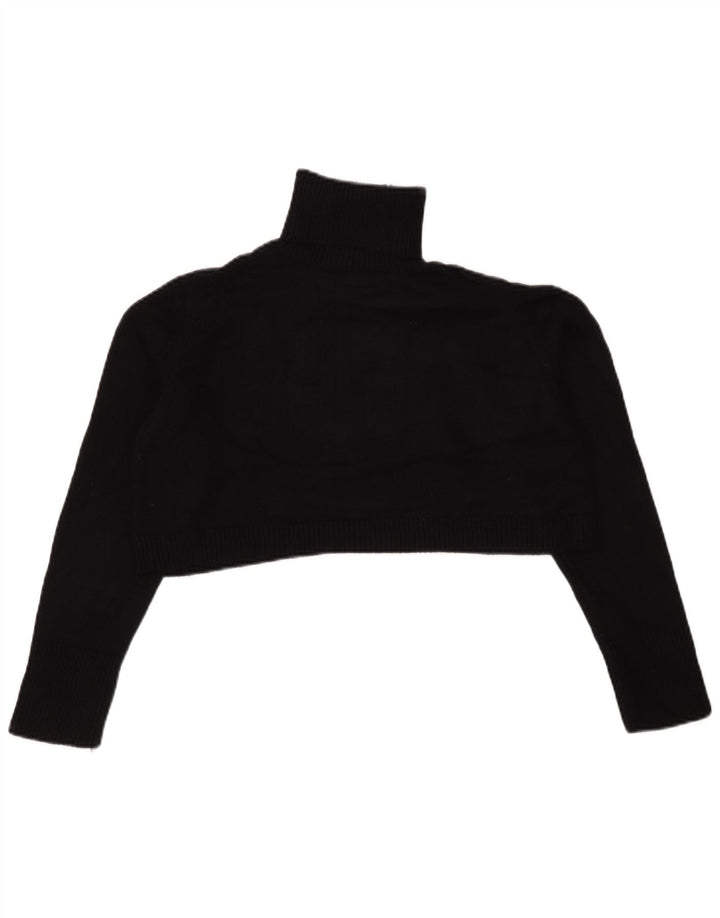 Zara Womens Crop Oversized Turtle Neck Jumper Sweater UK 10 Small Black