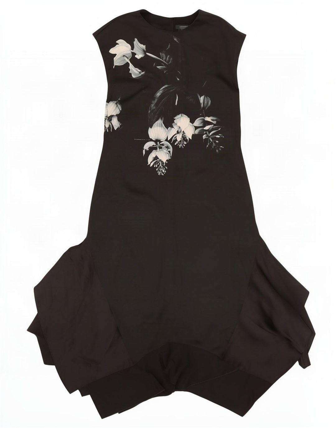 All Saints Womens Maxi Asymmetrical Dress UK 12 Medium Black Floral