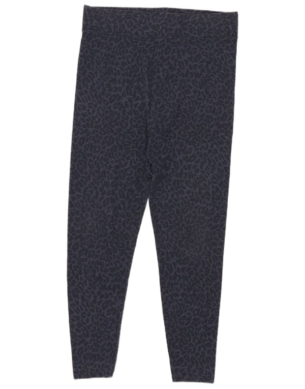 Marks & Spencer Womens Leggings UK 12 Medium Navy Blue Animal Print
