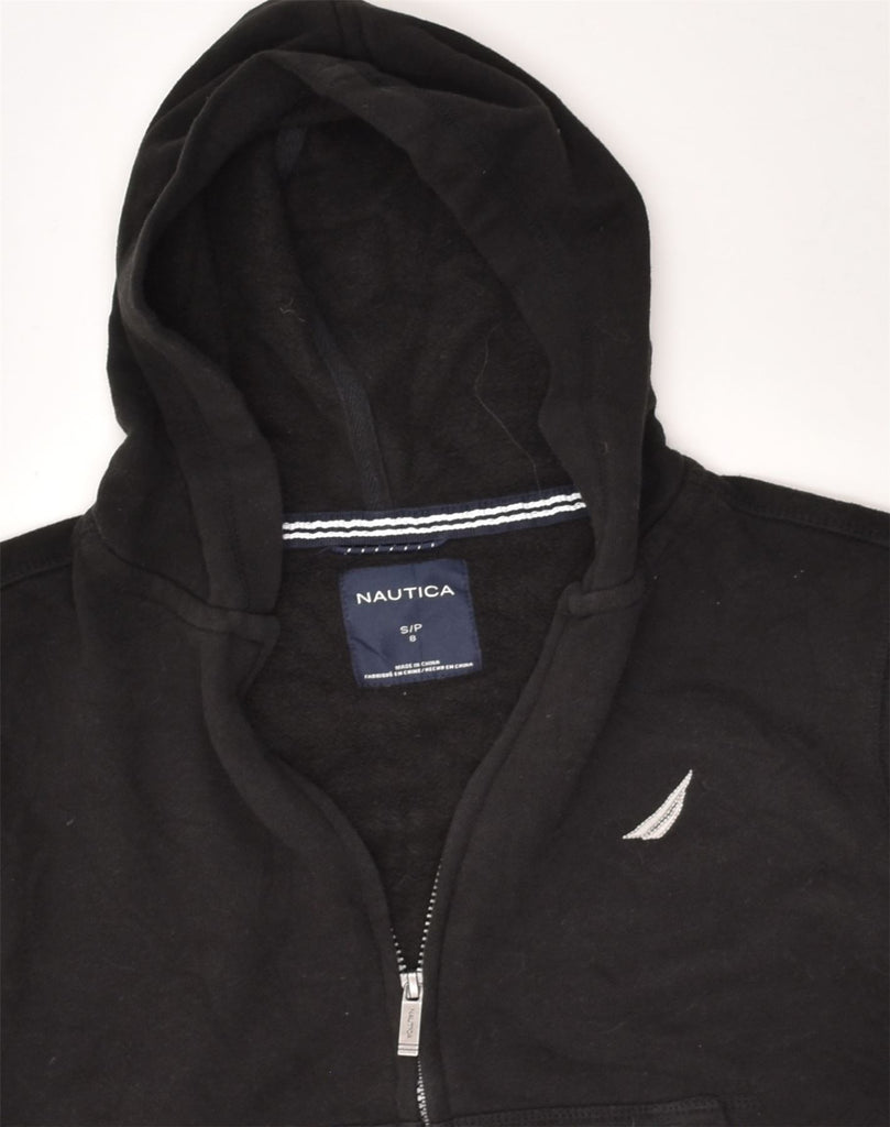 NAUTICA Womens Zip Hoodie Sweater UK 8 Small Black Cotton | Vintage Nautica | Thrift | Second-Hand Nautica | Used Clothing | Messina Hembry 