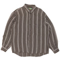 Vintage Mens Shirt Large Grey Striped Acetate