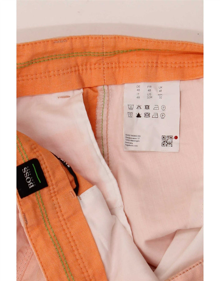 Hugo Boss Mens Chino Shorts IT 48 Medium W32 Orange Cotton