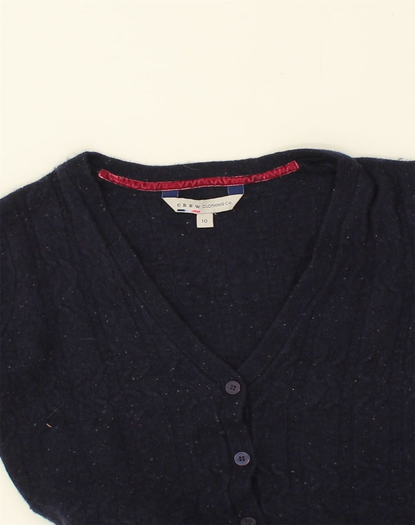 CREW CLOTHING Womens Cardigan Sweater UK 10 Small Navy Blue Wool | Vintage Crew Clothing | Thrift | Second-Hand Crew Clothing | Used Clothing | Messina Hembry 