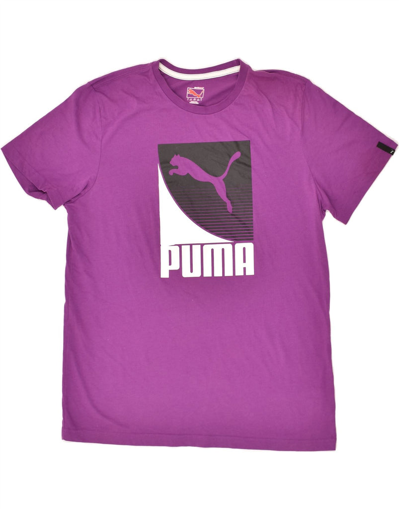 PUMA Mens Graphic T-Shirt Top Large Purple Cotton | Vintage Puma | Thrift | Second-Hand Puma | Used Clothing | Messina Hembry 