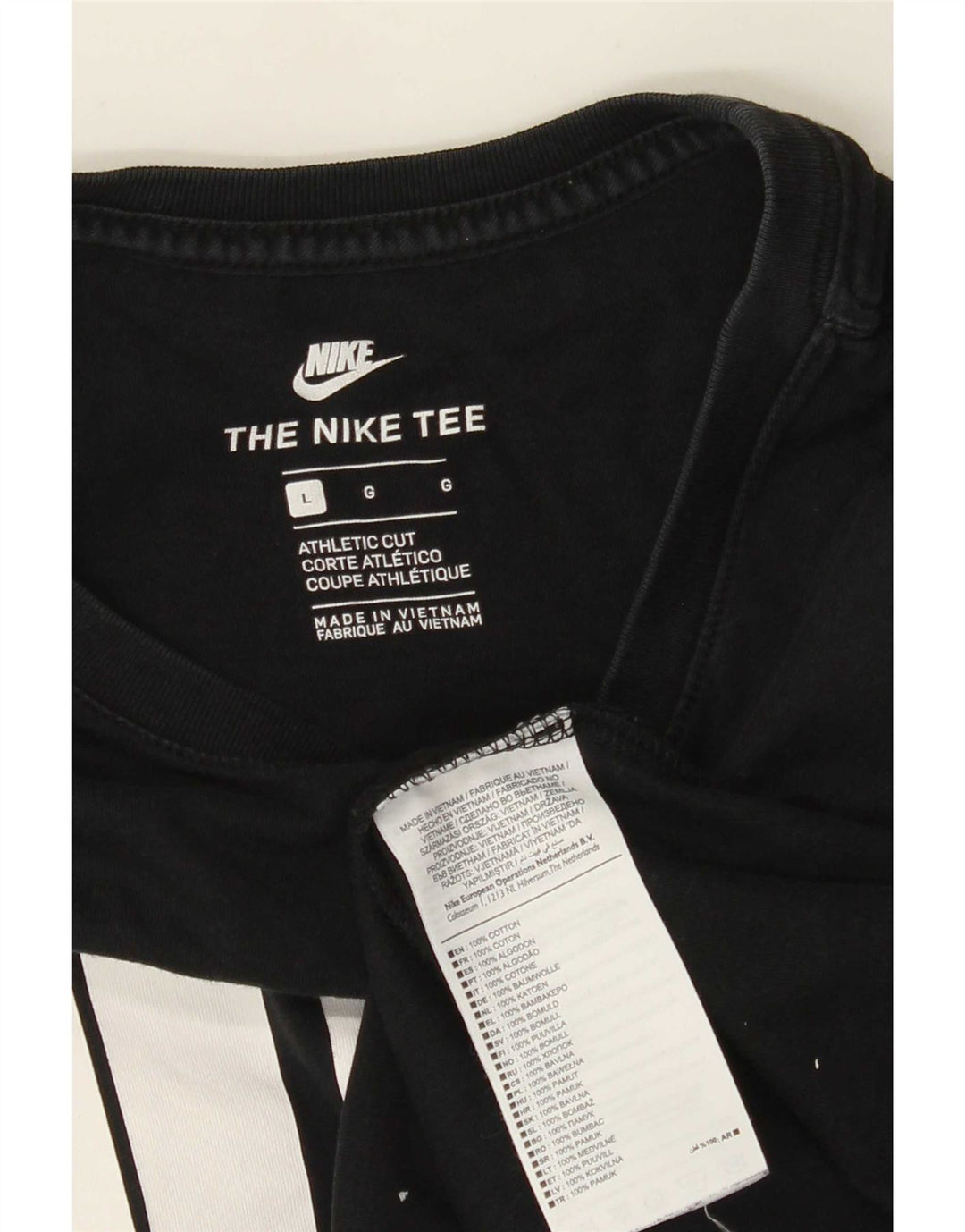Nike Mens Athletic Cut Graphic Top Long Sleeve Large Black Cotton