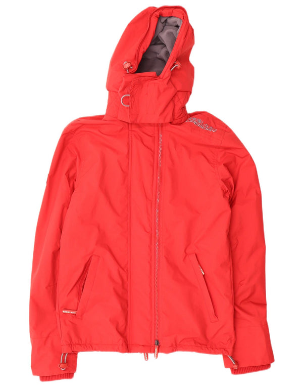 Superdry Mens Windcheater Hooded Windbreaker Jacket UK 34 XS Red Polyester