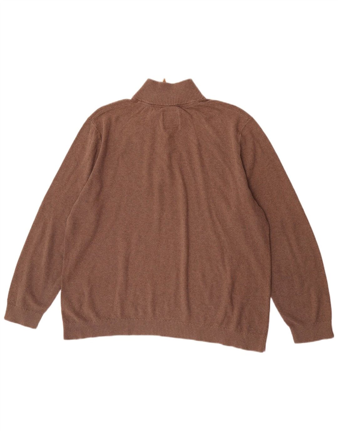 Fat Face Mens Zip Neck Jumper Sweater 2XL Brown Cotton